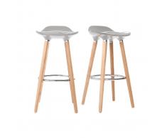 Taburete de bar diseño gris escandinavo lote de 2 GILDA