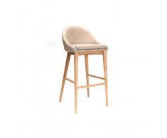 Taburete de bar diseño 75cm madera poliéster beige DALIA
