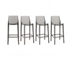 Taburete de bar diseño gris ahumado lote de 4 YLAK
