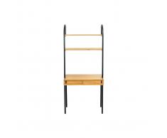 Escritorio - estantería madera y metal negro MARLEE