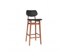Silla de bar madera de nogal y negro 75 cm NORDECO