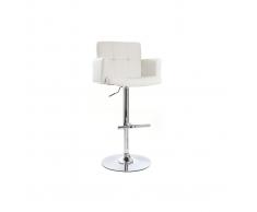 Taburete de bar diseño PU blanco BLAKE