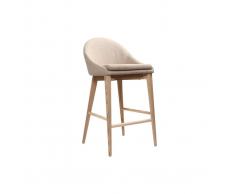 Taburete de bar diseño madera y polyester beige DALIA