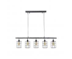 Lámpara de techo industrial 5 bombillas en metal gris LOFT