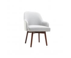 Sillón diseño gris patas madera oscura MONA