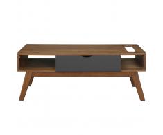 Mesa de centro gris antracita y nogal NEELA