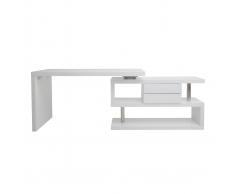 Escritorio moderno modular con almacenaje 2 cajones amovible lacado blanco MAX