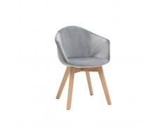 Silla moderna en terciopelo gris TAYA