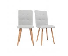 Silla diseño gris claro y madera lote de dos HORTA
