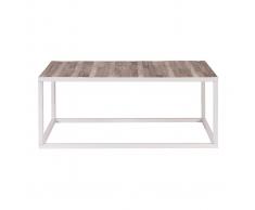 Mesa de centro madera y metal blanco 100 x 60 ROCHELLE