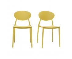 Lote de 2 sillas modernas amarillo polipropileno ANNA