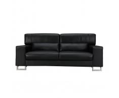 Sofá cuero diseño negro tres plazas cabeceros relax negro ARIZONA