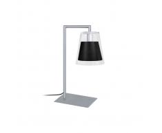 Lámpara de mesa diseño cristal y metal negro ACROSS