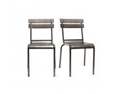 Silla diseño metal inox lote de 2 SHERMAN