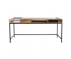 Escritorio moderno en mango y metal patas negras L180 RACK