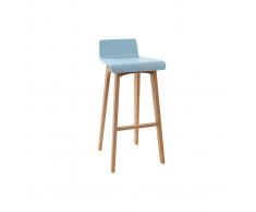 Taburete / silla de bar diseño madera tintada azul escandinavo BALTIK