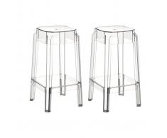 Taburete de bar diseño transparente 75cm lote de 2 CLEAR