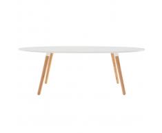 Mesa de centro de diseño natural y blanco GILDA