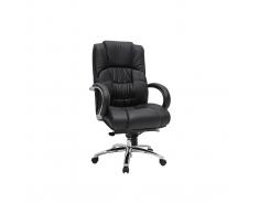 Sillón de dirección de cuero negro DONATELLO