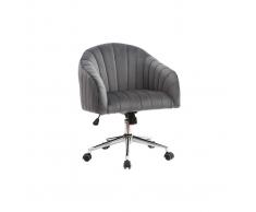 Silla de oficina terciopelo gris oscuro ROMI