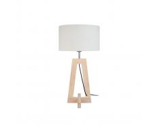 Lámpara de mesa diseño base de madera natural MANON