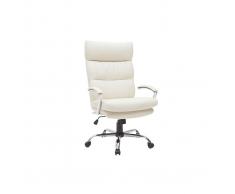 Sillón de oficina diseño cuero blanco TILIO