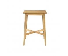 Mesa alta cuadrada madera clara roble LEENA