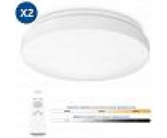 ANTEN 2X 24W Plafón LED de Techo Regulable en Intensidad y Cambio de
