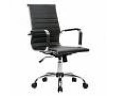 T-LOVENDO Silla de Oficina de Diseño Ergonomica Reclinable Cuero Sintetico