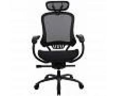 SONGMICS Silla de Malla, Silla de Oficina ergonómica, con Reposacabezas y
