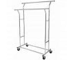 SONGMICS Perchero Colgador para ropa bufandas con 4 ruedas Altura y longitud
