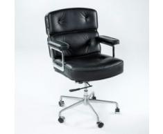 silla oficina piel negra