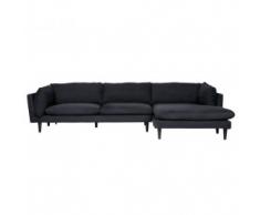 Sofá chaise longue negro Rocky