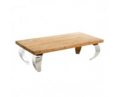 mesa de centro teka y acero