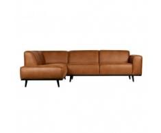 sofá chaise longue cuero Coñac