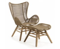 sillón + reposapiés jardín natural Kubic