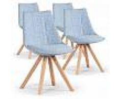 Lea REGALO CESTA NAVIDAD Pack de 4 sillas Nordicas de comedor Lea tela azu