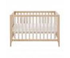 Maisons du Monde Cuna con barrotes de haya blanqueada y pino rosa empolvado 60x120 Lou