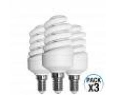 Orion91 Pack 3 Bombillas CFL Bajo Consumo Mini Espiral E14 15W
