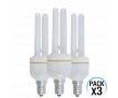 Orion91 Pack 3 Bombillas CFL Bajo Consumo Mini 2U E14 11W