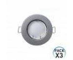 Orion91 Pack 3 Focos LED Empotrables Redondos GU10 7W 525lm Ø7cm