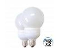 Orion91 Pack 2 Bombillas CFL Bajo Consumo Esférica E27 11W