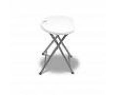 Orion91 Taburete Plegable Blanco de Resina y Acero 31x45cm