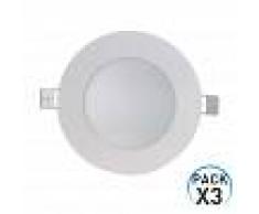 7hSevenOn Pack 3 Downlight LED Ultraslim Empotrable Redondo 8W 600lm Ø10,5cm