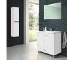 STANO Conjunto RAKI, Mueble de lavabo 80cm, espejo y columna BLANCO - STANO