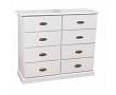 BISCOTTINI Cajonera de estilo Country de madera maciza de tilo acabado con efecto
