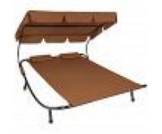TECTAKE Tumbona doble - hamaca para dos personas, mueble de jardín exterior con