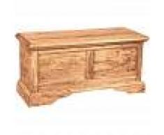 BISCOTTINI Baúl de estilo Country de madera maciza de tilo armazón blanco