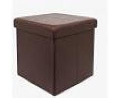 TODECO Almacenamiento Banco, Almacenamiento Otomano Plegable de Cuero, 38 x 38