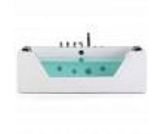 BELIANI Bañera de hidromasaje con LED 170 cm blanca SAMANA - BELIANI